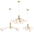 Modern Chandelier Golden Hanging Chandelier Danna Anzazo 3d model