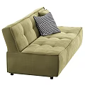 Modern Olive Green Two Seater Sofa With Checkered And Solid Pillows Tufted Design 3d model
