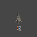 Animated Game Movie Fish Character With Rubik Cube On Gray Background