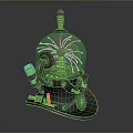 Futuristic Tactical Helmet Weapon With Sensor And Aiming Device