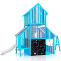 Outdoor Combination Slide Children's Slide Large Slide Combination Swivel Slide Combination Slide 3d model