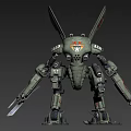 Robot Double Knife Sci-Fi Robot Future Robot War Machine Steampunk Cyberpunk 3d model