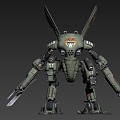 Robot Double Knife Sci-Fi Robot Future Robot War Machine Steampunk Cyberpunk 3d model