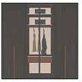 Modern Wardrobe Design With Wooden Frame Glass Doors And Metal Handles Interior Shelves