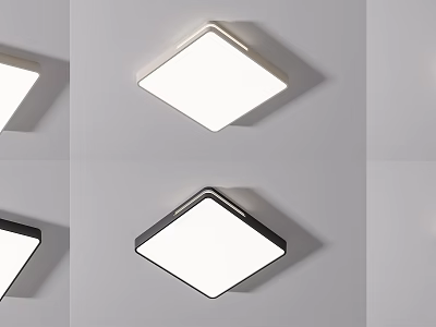 Modern Square Ceiling Light With Black White Frame And Simple Design For Home Interior 3d model