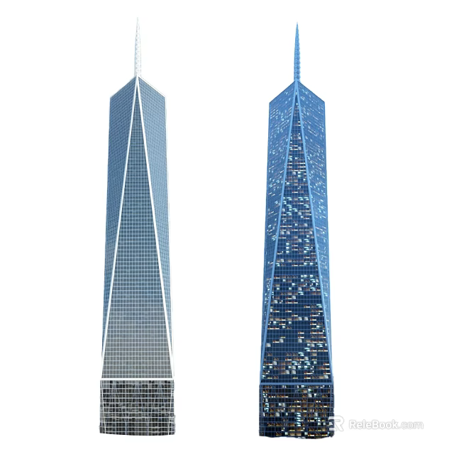 Contemporary High Rise Office Buildings With Glass Facades And Modern Architecture 3d model 