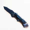 High Quality Folding Knife as Essential Hardware Tool with Serrated Blade and Ergonomic Black Handle