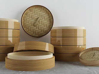 Modern Steamer Bamboo Steamer 3d model