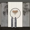 New Chinese style porch partition lattice partition 3d model
