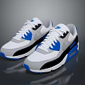 Stylish White Gray Blue Black Sporty Sneakers With Air Cushion For Daily Casual Wear