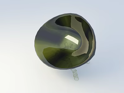 Modern Green Leisure Chair With Smooth Surface And Rounded Shape Design Style 3d model