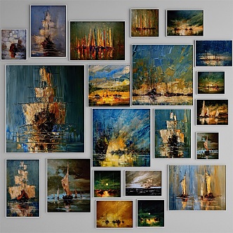 modern oil painting 3d model