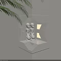 Contemporary Wall Lamp With Geometric Structure Sculptural Decor And Soft Warm Lighting