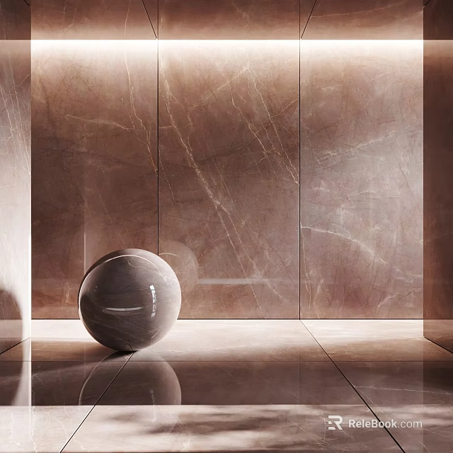 Elegant Sphere Component In Modern Interior With Polished Marble Wall And Floor 3d model