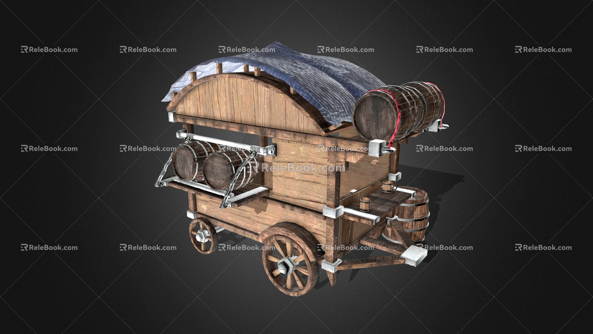 Beer Truck Transporter Wine Tank Wine Barrel 3d model