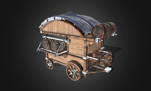 Beer Truck Transporter Wine Tank Wine Barrel 3d model