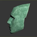 Green Polyhedral Mask Fashion Accessory With Geometric Design And Smooth Surface