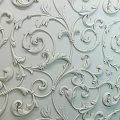 White Ornate Wall Panel with Intricate Scroll Floral and Leaf Designs 3d model