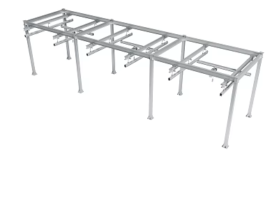 Sturdy Metal Frame Structure With Support Bars For Industrial Assembly 3d model