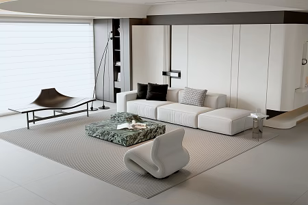 Modern sofa coffee table combination 3d model
