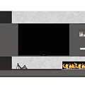 Modern TV Wall Unit With Built In TV And Gray Storage Display Shelves