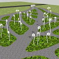 Tranquil Garden Landscape With Wooden Arched Gateway Lush Trees Colorful Flowers And Pathway