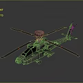 Military Attack Helicopter With Radar Dome Rotor Blades And Weapon Mounts 3D Render