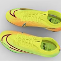 Yellow Orange Gradient High Top Soccer Cleats With Cleated Sole And Branded Design