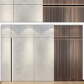 Modern Interior Wall Design With Light Smooth Panels And Dark Wooden Slats