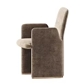 Beige Velvet Accent Chair With Curved Backrest And Comfortable Armrests Multiple Angles View