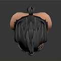 Man With Spiky Black Hair Thick Beard And Fierce Expression