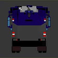 Blue And Gray Armored Tank 3D Model Featuring Multiple Wheels And Top Sensors