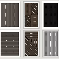 Modern Ceiling Design With Various Geometric Patterns Brown Black White Stripes And Rectangles 3d model