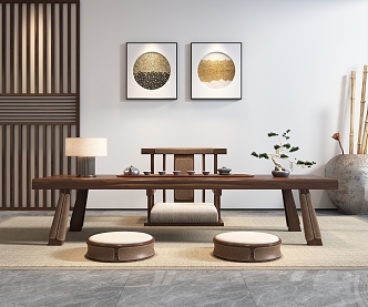 New Chinese Tea Table and Chair Tea Table and Chair Combination 3d model