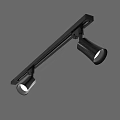 Modern Black Track Spotlights With Two Adjustable Heads For Indoor Lighting 3d model