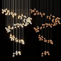 Elegant Modern Hanging Crystal And Wooden Bead Chandeliers For Interior Design