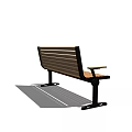 Sturdy Industrial Outdoor Bench With Wooden Slat Seat And Black Metal Frame Armrests
