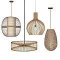 New Chinese Chandelier Rattan Chandelier 3d model