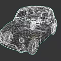 Vintage Light Blue Small Classic Car With Old Fashioned Exterior Design