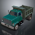 Green Dump Truck Exterior Design With Front Grille And Open Bed