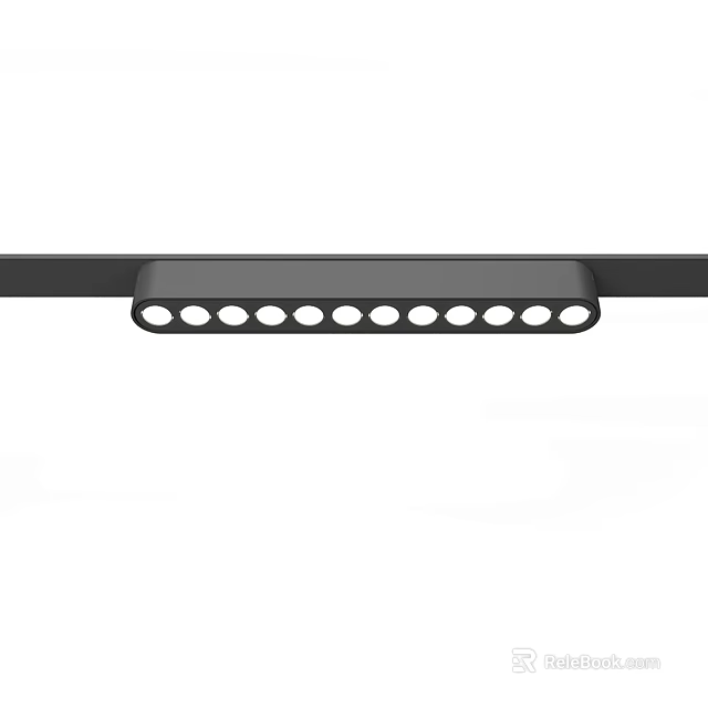 Modern Black Linear Bar Design Multiple Downlights and Spotlights for Home Lighting Application 3d model