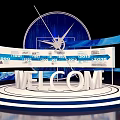 Event Photo Check-in Spot With 3D WELCOME Letters Blue Backdrop And Year Numbers