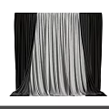 Stylish Black And White Curtains With Elegant Floor Length Drapery Design