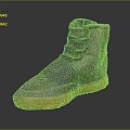 Daily Life High Top Shoes Featuring Gray Upper Brown Velcro Straps Orange Sole Perforated Toe