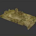 Detailed Ancient Ruins Model Featuring Stone Structures And Overgrown Vegetation 3d model