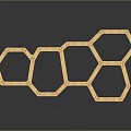 Wooden Hexagonal Modular Structure With Interlocking Geometric Design For Decorative 3d model