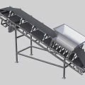 Industrial Equipment Conveyor Belt System With Hopper And Metal Frame