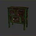 Wooden Cabinet With Drawers And Doors Featuring Wood Grain Vintage Rustic Design