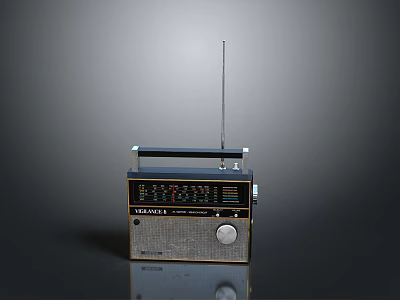 Vintage Classic Radio Receiver With Telescopic Antenna And Retro Design Features 3d model