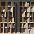 Modern Partition Bookcase Partition Storage Rack Solid Wood Bookshelf Decorative Rack Display Rack Partition Bookcase Ornaments Books 3d model